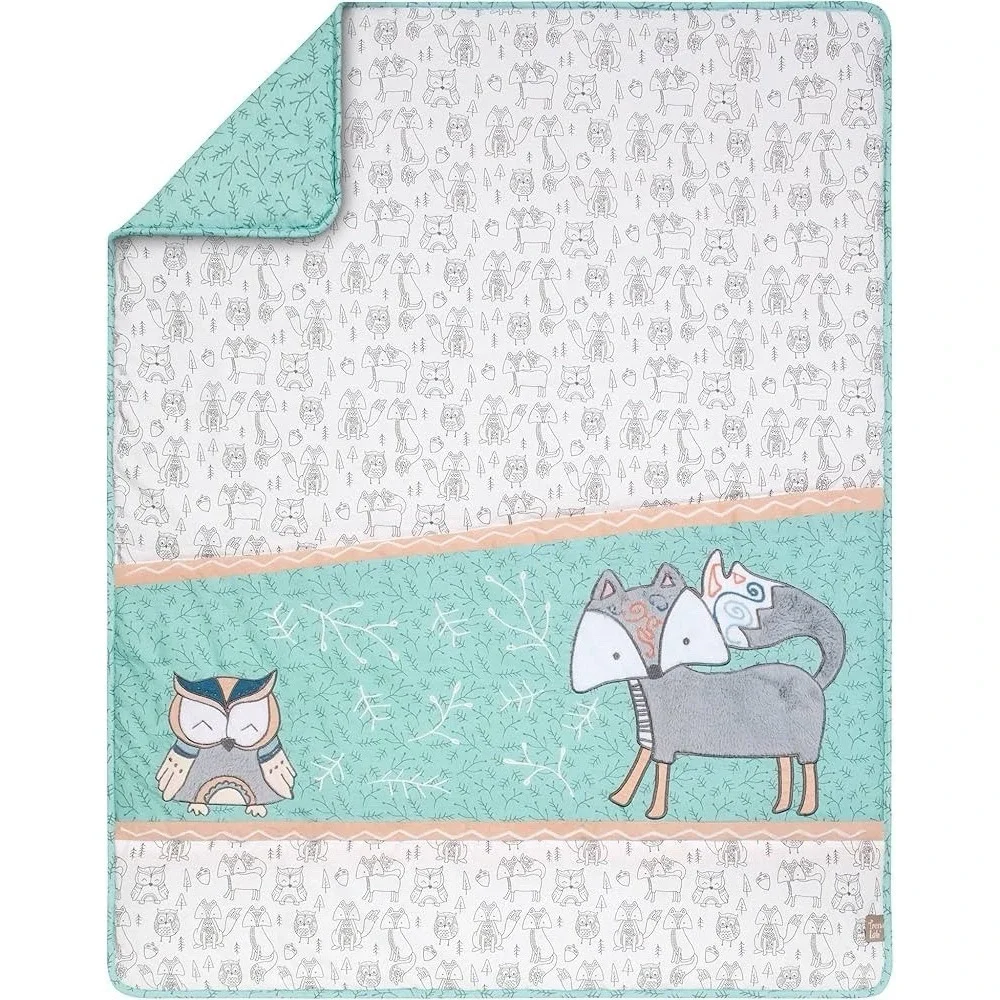 Trend Lab Sawyer 3 Piece Crib Bedding Set Nursery Animals NEW!